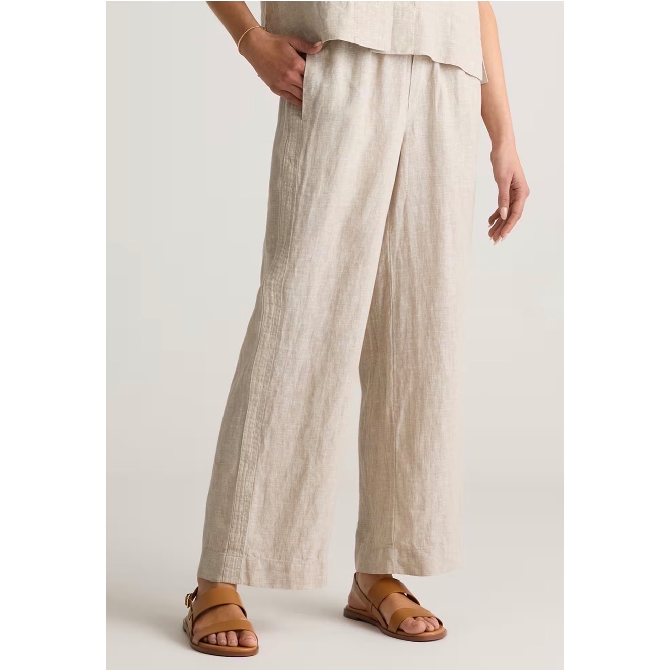 Quince Wide-Leg Linen Pants In Natural
